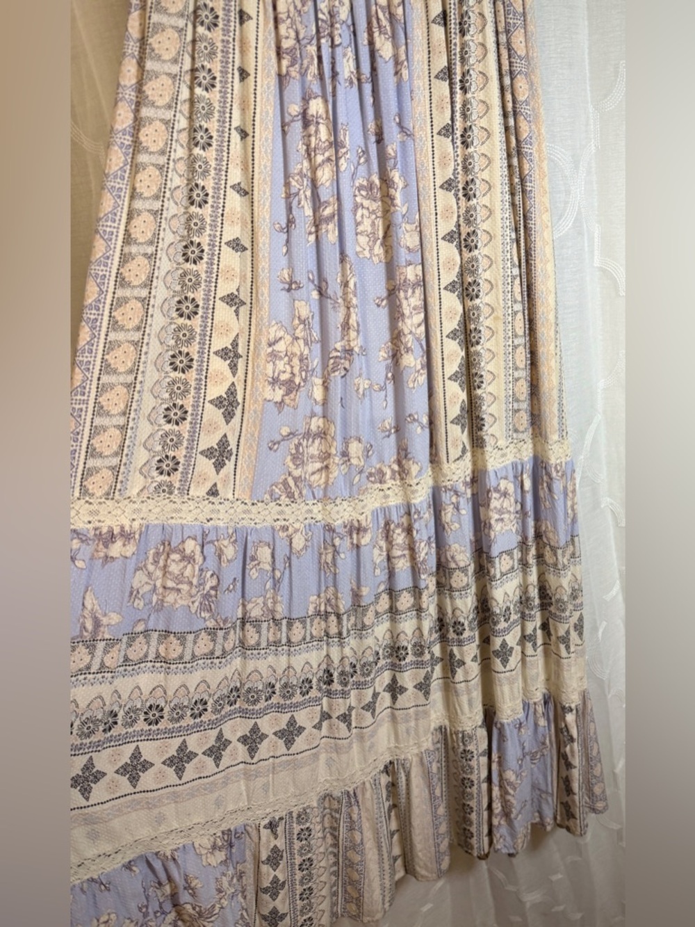 Altar'd State Lavender and Cream Boho Maxi Dress - Picture 8 of 11